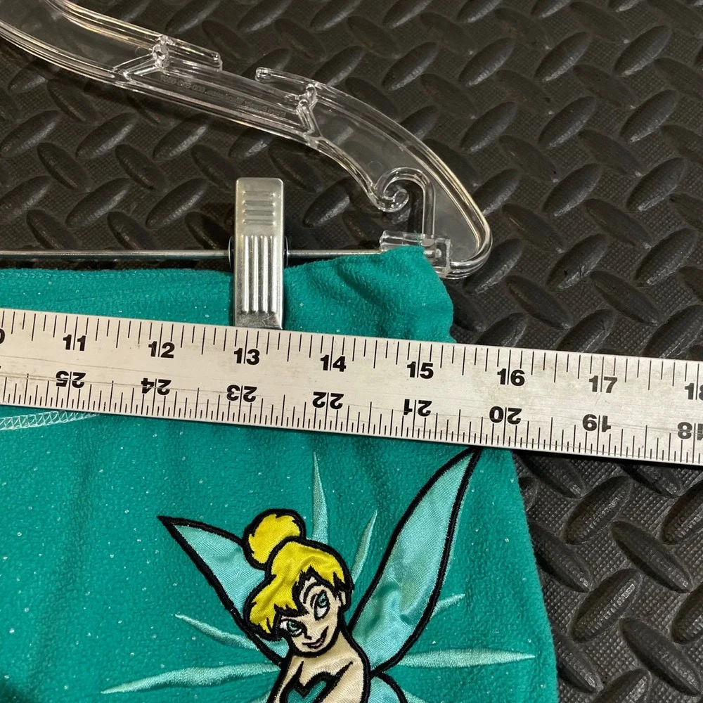 Disney Tinker Bell Teal Blue Green Pom Pom Drawstring Pajama‎ Bottoms Women's M - Picture 6 of 10
